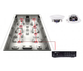 Акустична система для магазину 8 стельових динаміків TOA